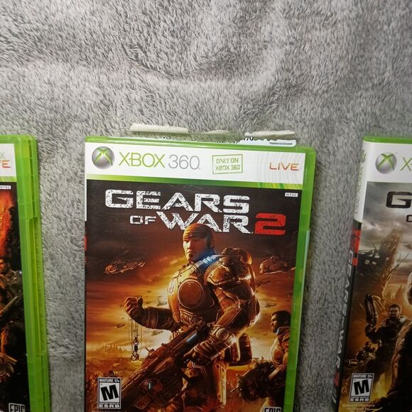 Gears of War 1, 2 & 3 Bundle Of Xbox 360 Video Games Lot Complete W/ Manuals CIB - Picture 10 of 16
